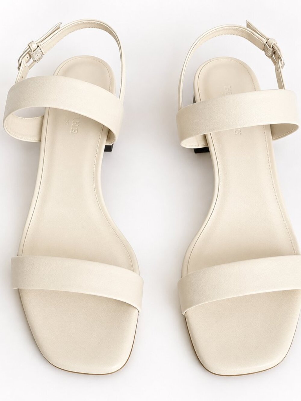 Everlane Double Strap Leather Sandals Block Heel in Sand Size 9 Made in Italy